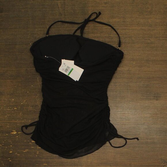 Becca Womens Standard Muse Bandeau Tankini Swim Top 733557 Black L - Picture 2 of 13